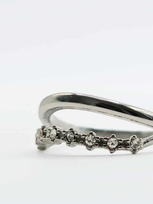 The Celeste Silver Finish Tarnish-Free Constellation Double Stacking Ring.