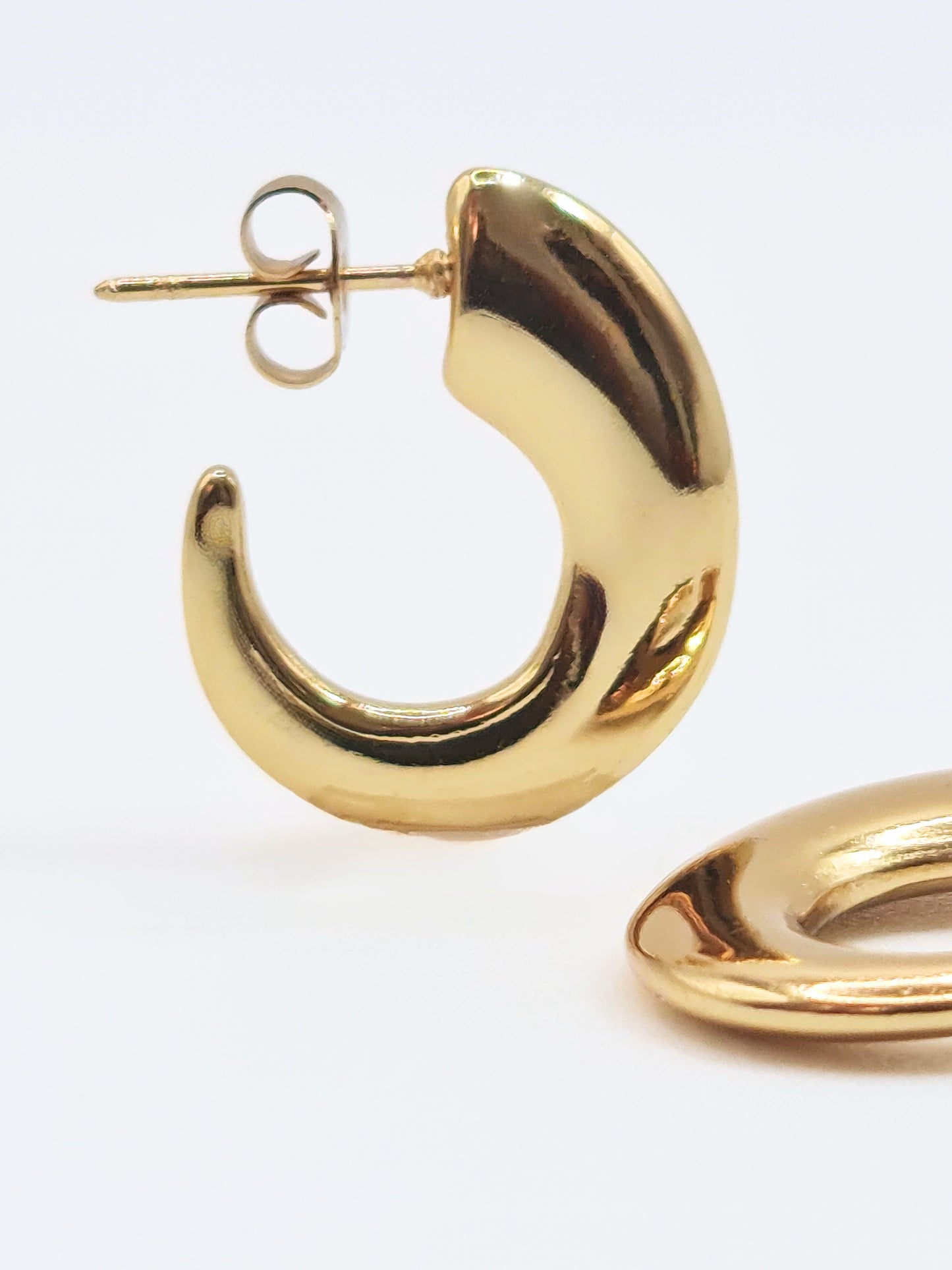 The Talisman Collection 18k Gold Plated Tarnish-Free Horned Hoop Earrings
