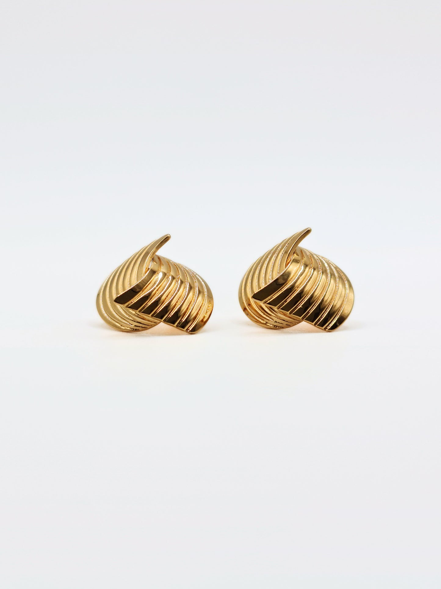 The Curlew 18k Gold Plated Tarnish-Free Statement Crossover Stud Earrings