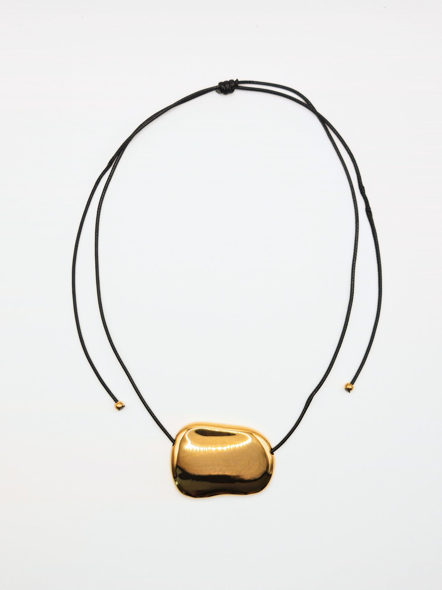 The Hepworth 18k Gold Plated Tarnish-Free Metal Plate Rope Tie Necklace
