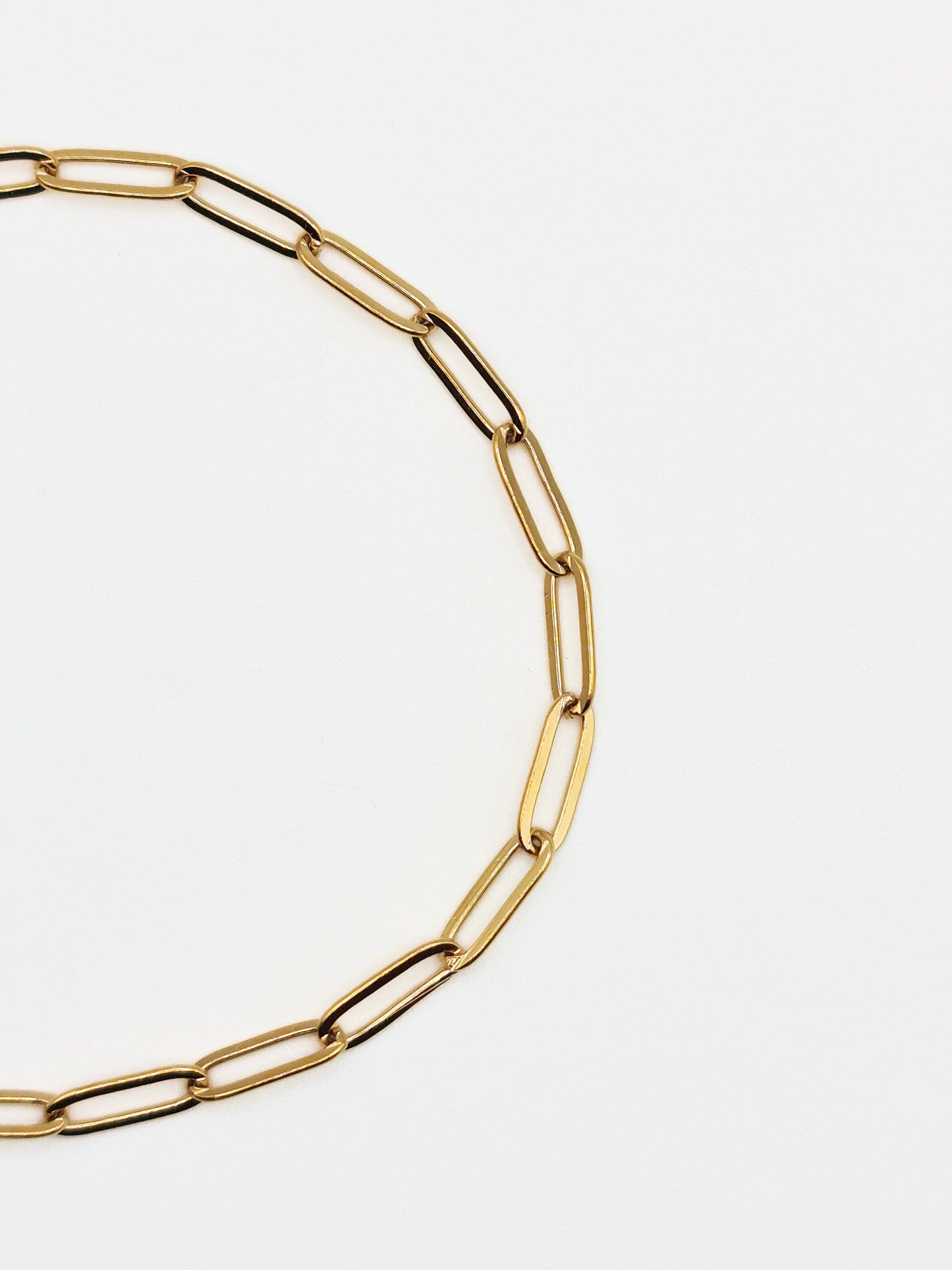 The Poppy Set 18k Gold Plated Tarnish-Free Paperclip Chain Necklace & Bracelet