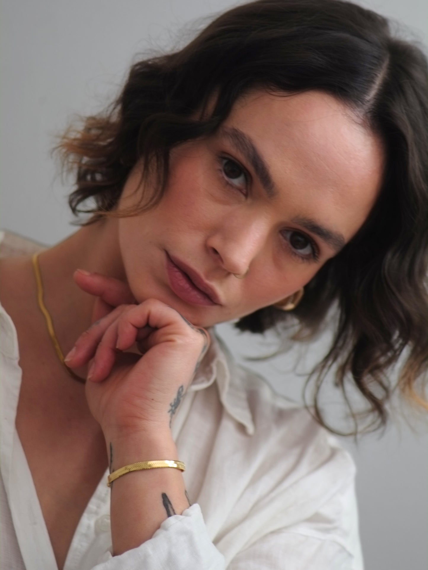 The Mamba 18k Gold Plated Stainless Steel Snake Chain Bracelet.