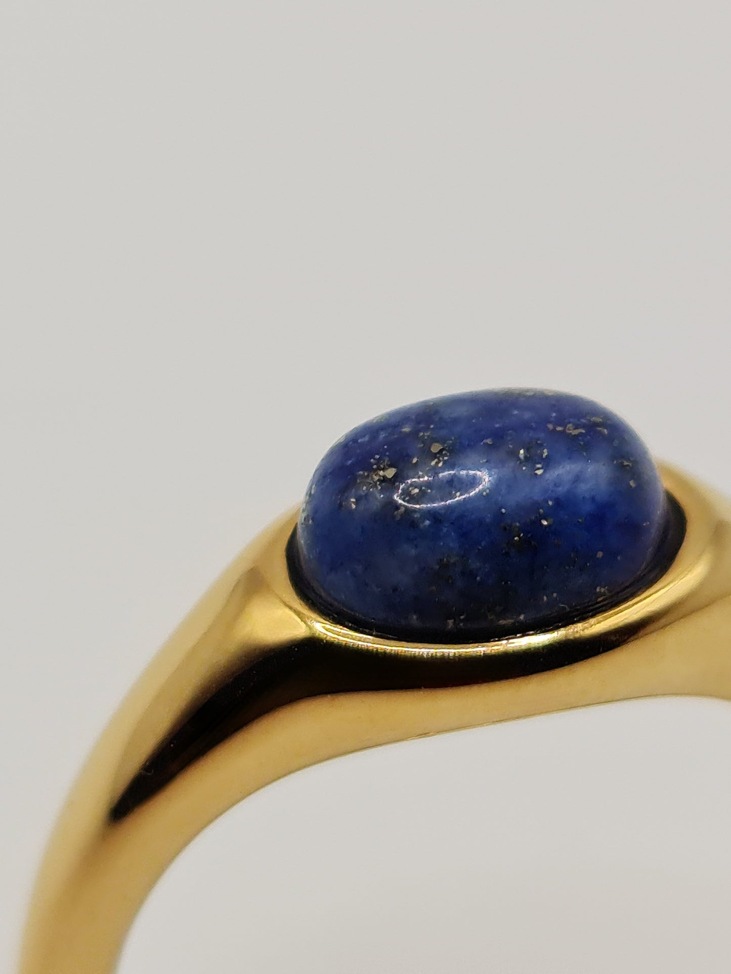 The Talisman Collection 18k Gold Plated Tarnish-Free Lapis Lazuli Semi-Precious Stone Ring
