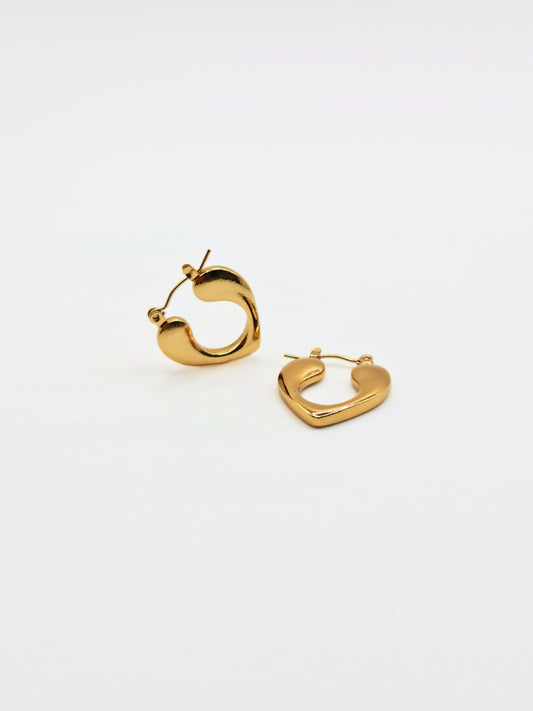 The Beau 18k Gold Plated Tarnish-Free Heart Hoop Earrings