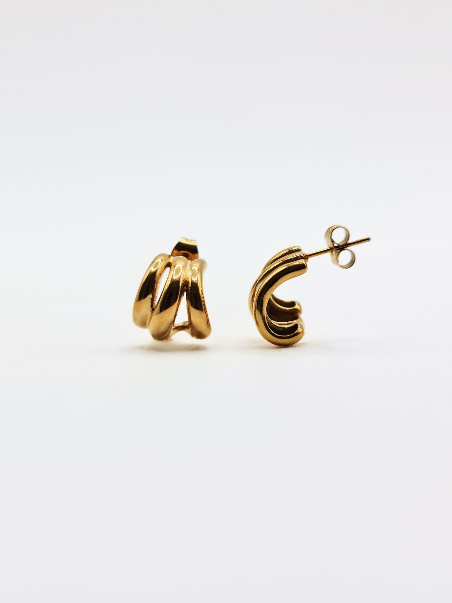 The Triad 18k Gold Plated Tarnish-Free Triple Stud Earrings