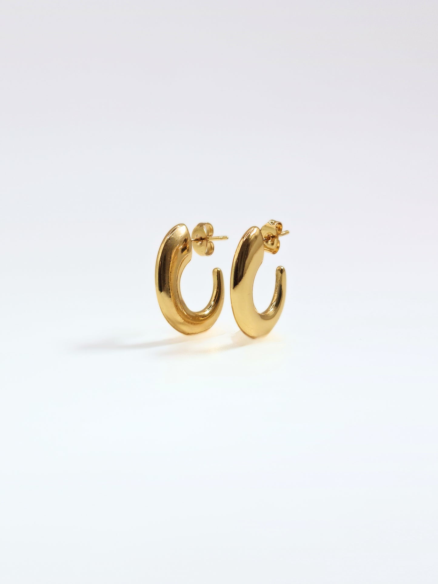 The Talisman Collection 18k Gold Plated Tarnish-Free Horned Hoop Earrings