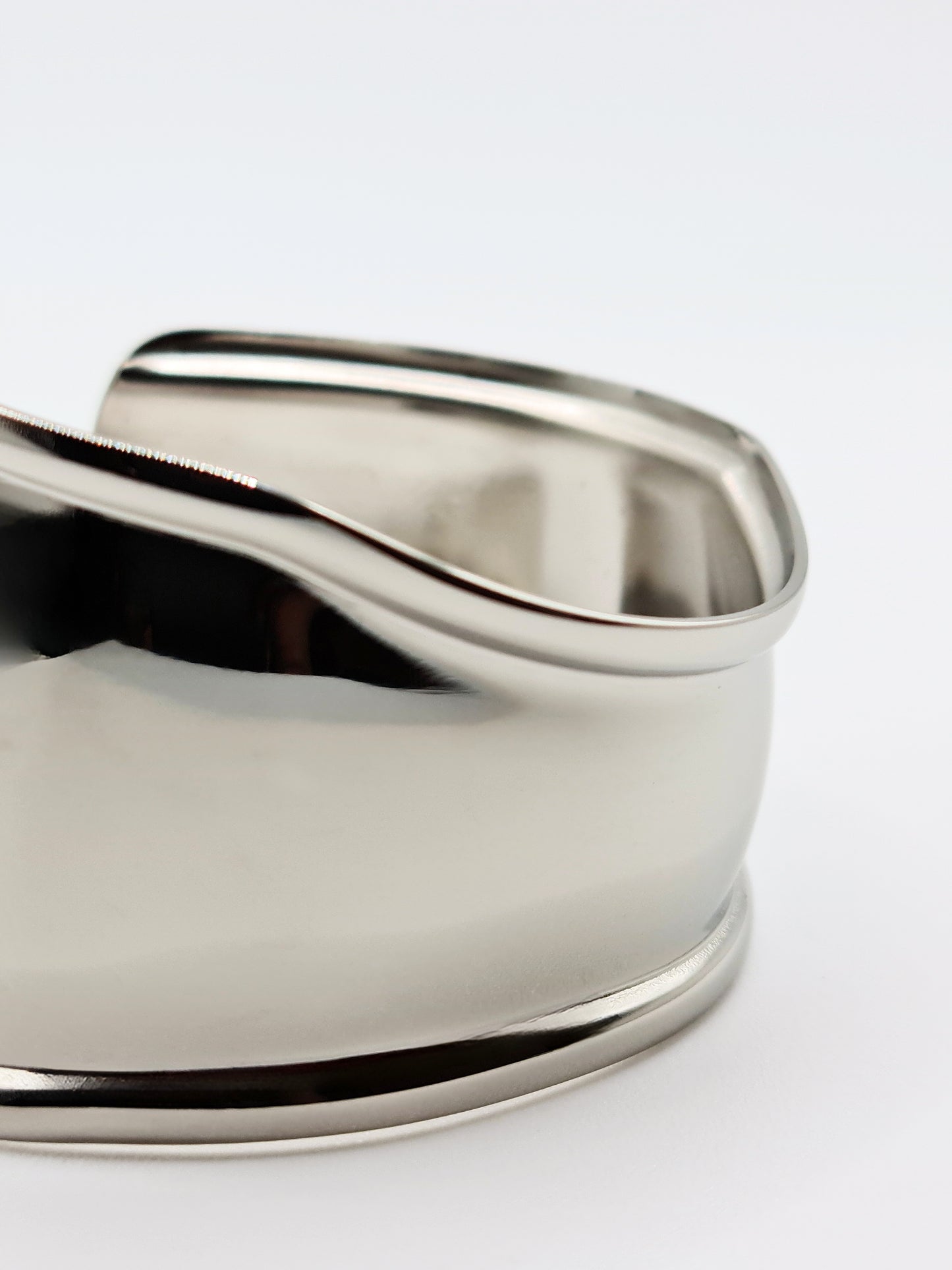 The Delphi Silver Finish Stainless Steel Abstract Cuff Bracelet
