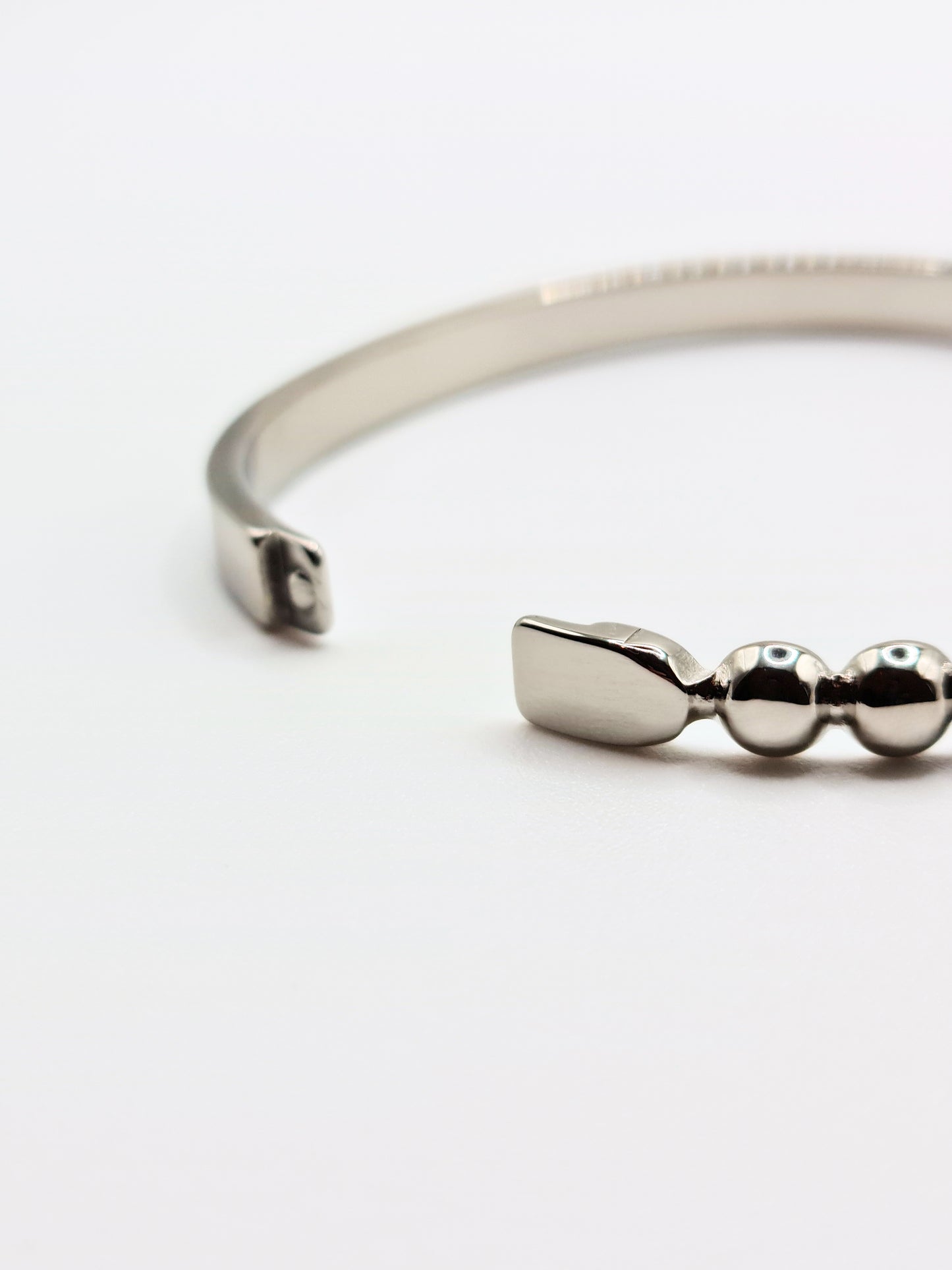 The Talisman Collection Silver Finish Tarnish-Free Beaded Crystal Bangle Bracelet