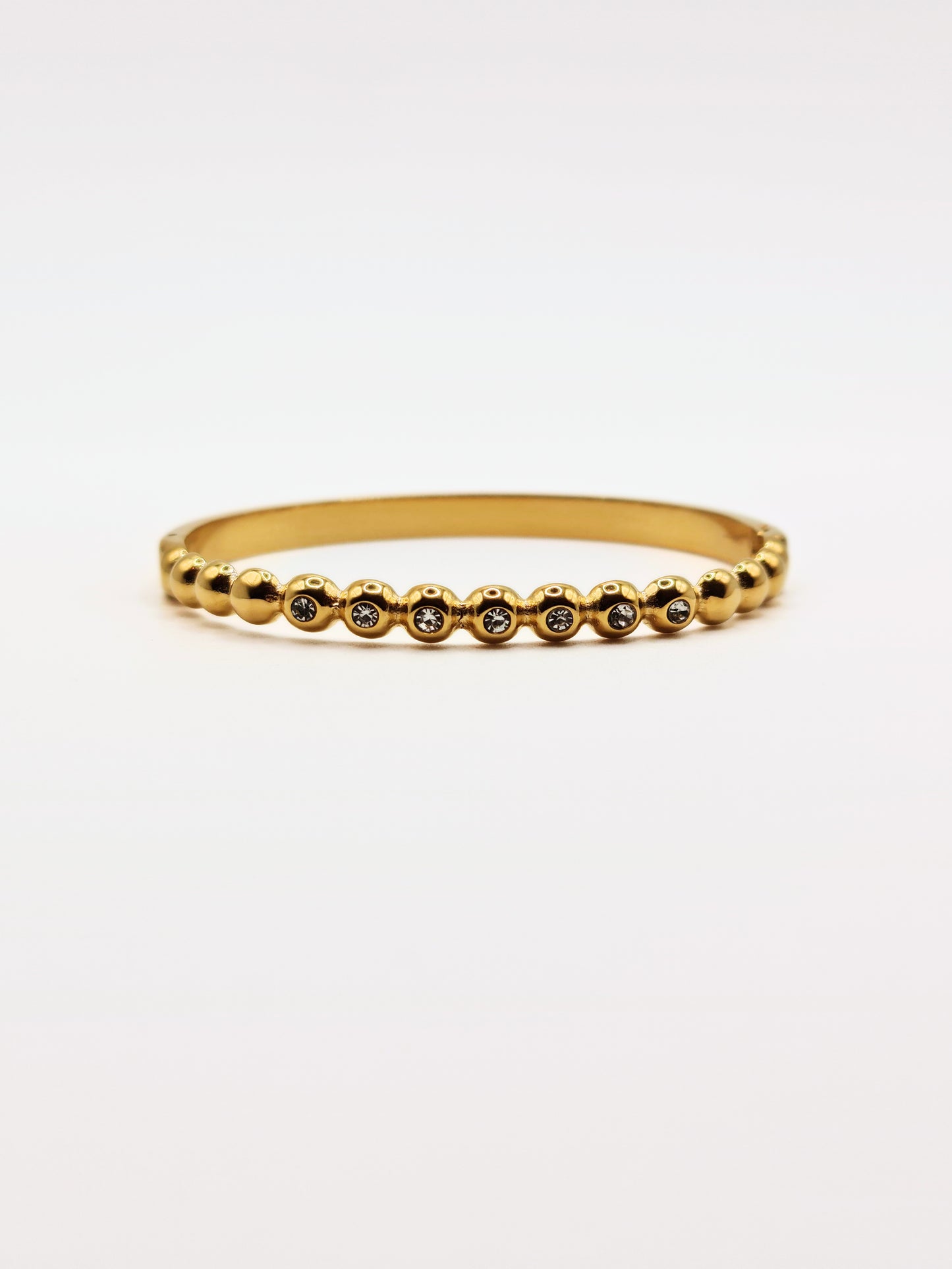 The Talisman Collection 18k Gold Plated Tarnish-Free Beaded Crystal Bangle Bracelet