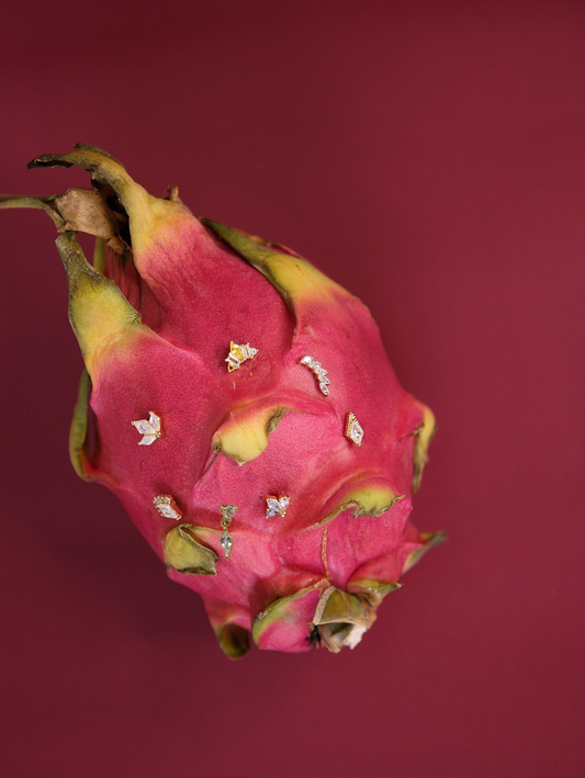 The Bailey 18k Gold Plated Stainless Steel Cubic Zirconia Crystal Drop Cartilage Lobe Single Piercing Stud Earring.