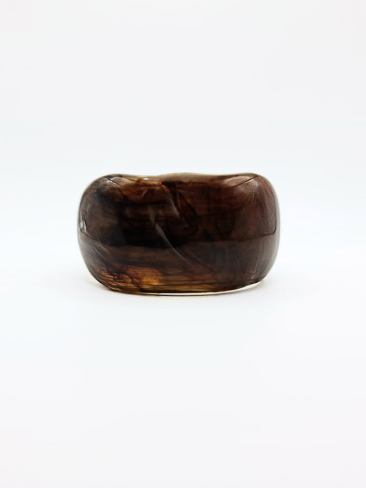 The Amalfi Resin Bangle in Brown Mist