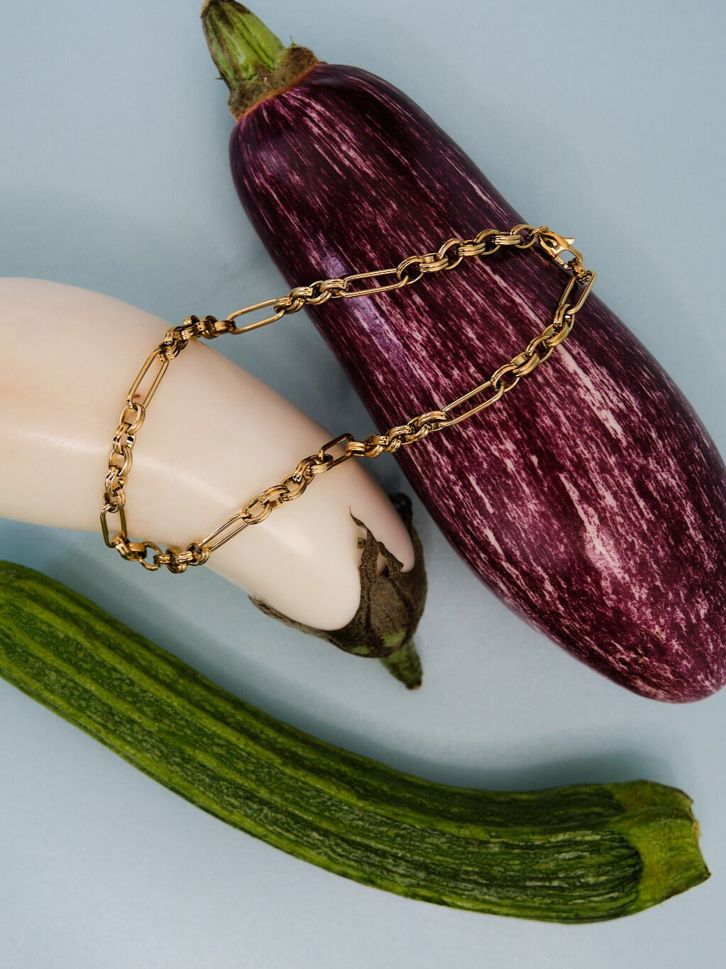 The Alexander 18k Gold Plated Stainless Medium Mixed Link Chain Necklace.