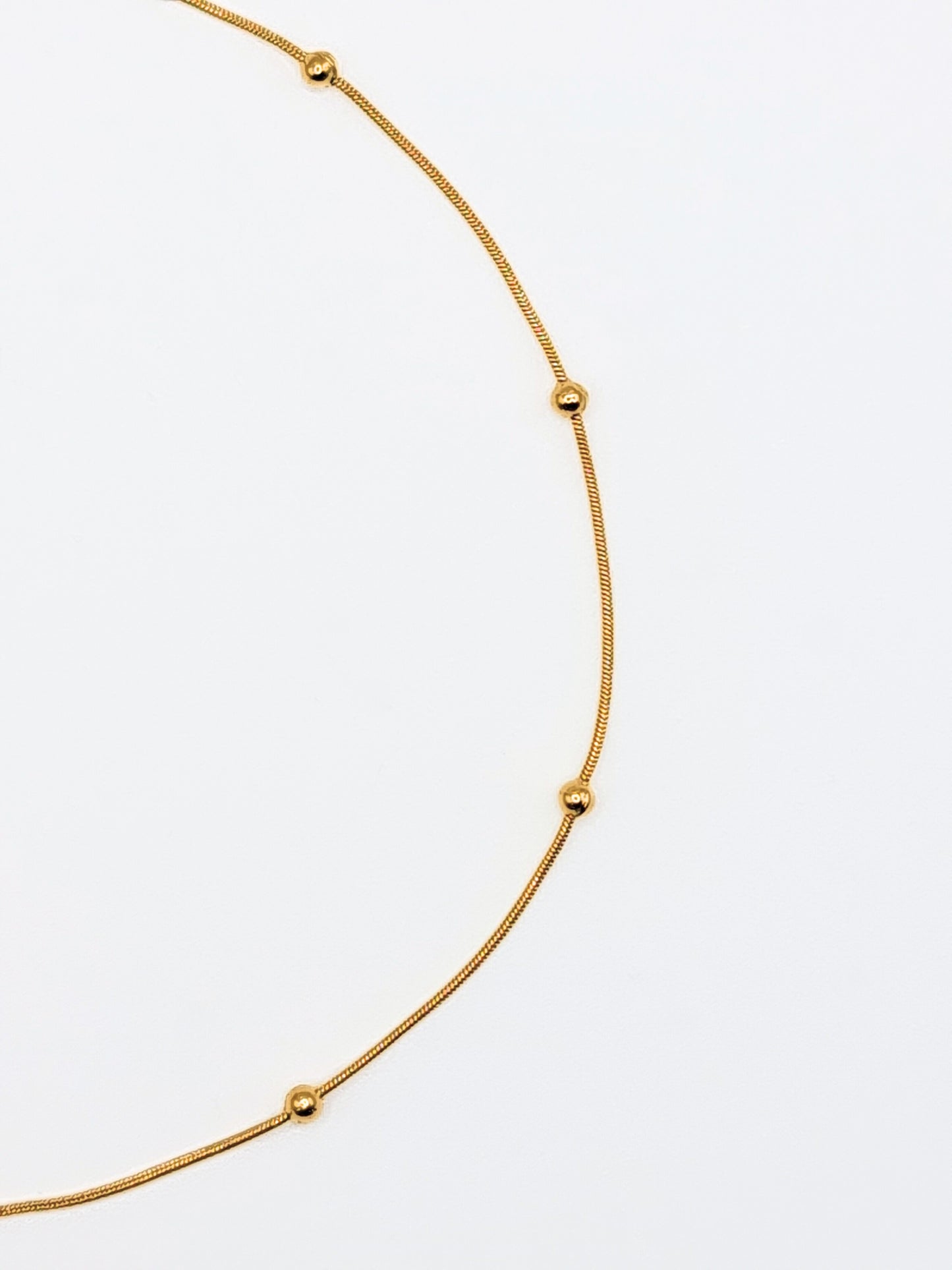 The Orb 18k Gold Plated Stainless Steel Dainty Ball Chain Necklace