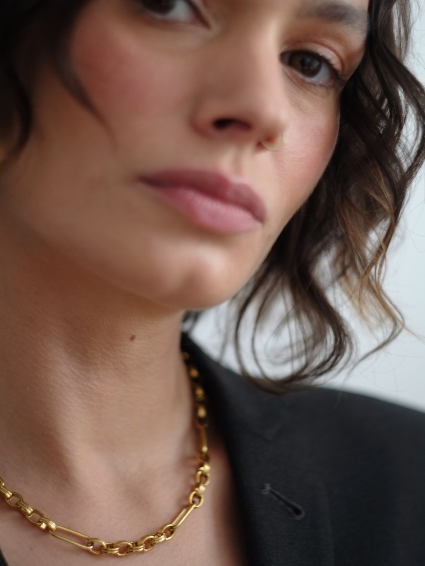 The Alexander 18k Gold Plated Stainless Medium Mixed Link Chain Necklace.