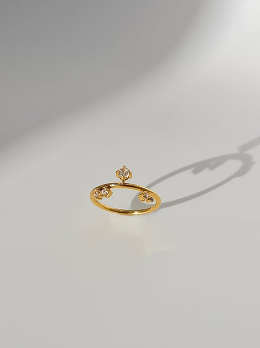The Zendaya 18k Gold Plated Stainless Steel Crystal Constellation Ring.