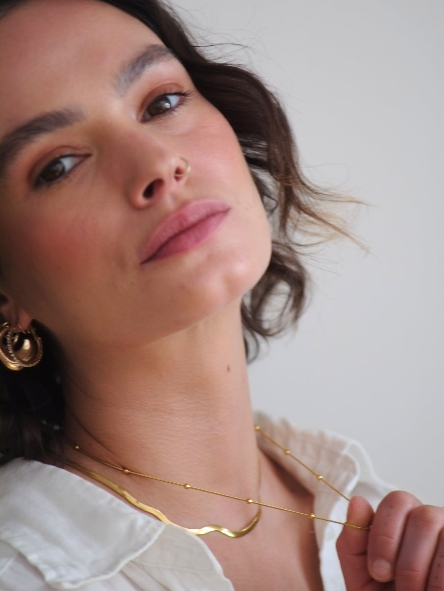 The Orb 18k Gold Plated Stainless Steel Dainty Ball Chain Necklace