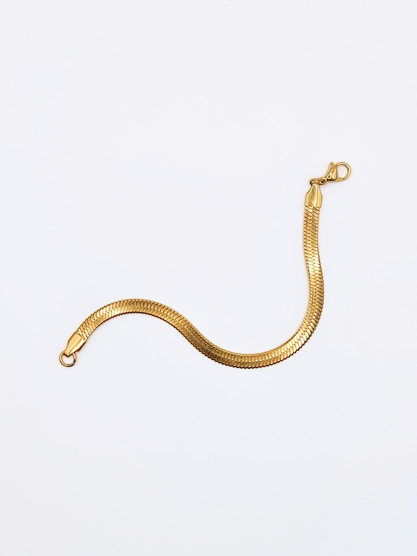 The Mamba 18k Gold Plated Stainless Steel Snake Chain Bracelet.