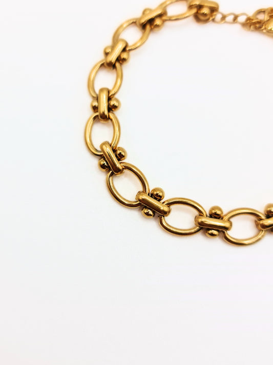 The Seville 18k Gold Plated Tattoo Link Chain Bracelet- Waterproof & Tarnish-Free