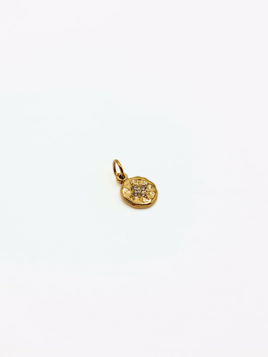 The Charm Shop 18k Gold Plated Crystal Disc DIY Charm- Waterproof & Tarnish-Free