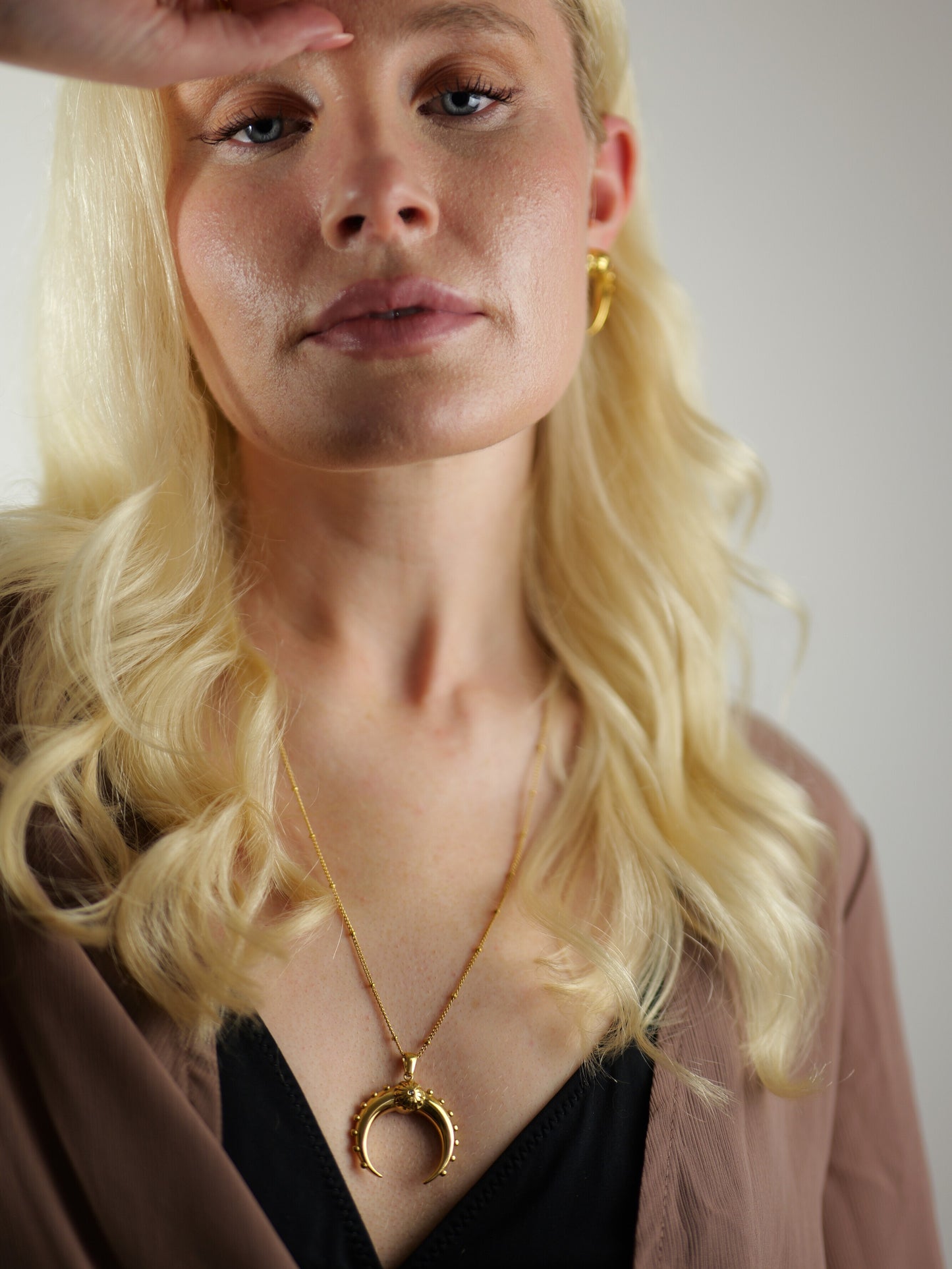 gold-horn-stud-earrings-boho-stainless-steel-tarnish-free-jewellery-waterproof-ember-and-stone-3