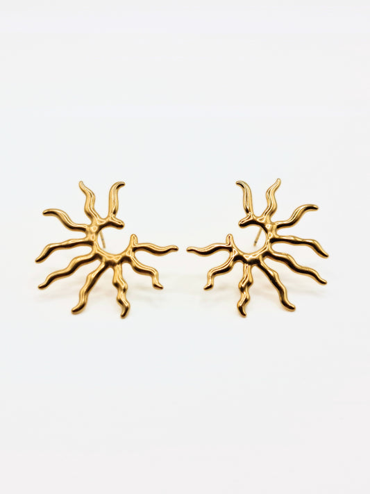gold-sun-stud-statement-earrings-stainless-steel-tarnish-free-jewellery-waterproof-ember-and-stone-1