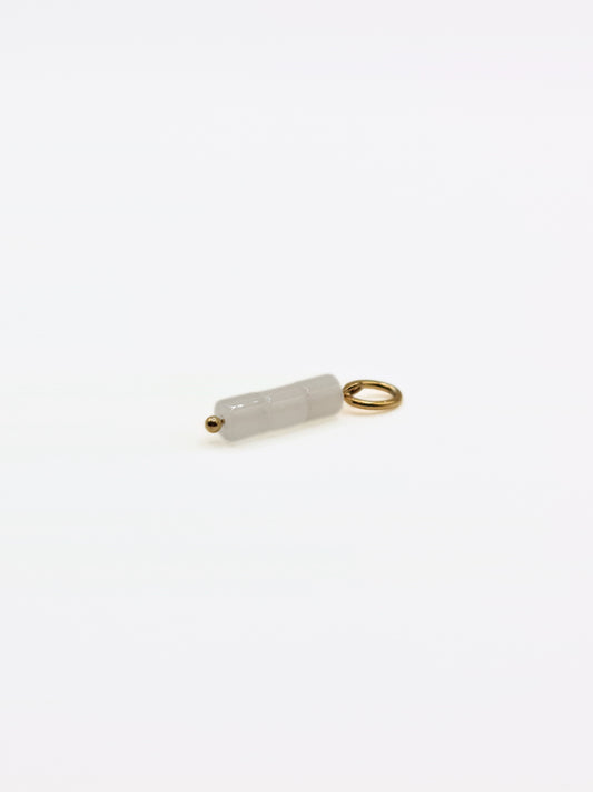 The Charm Shop White Quartz 18k Gold Plated Natural Gemstone DIY Charm- Waterproof & Tarnish-Free