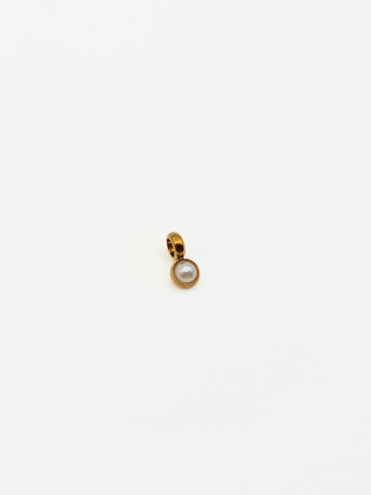 The Charm Shop June Pearl Birthstone 18k Gold Plated DIY Charm- Waterproof & Tarnish-Free
