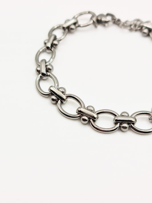 The Seville Silver Finish Tattoo Link Chain Bracelet- Waterproof & Tarnish-Free