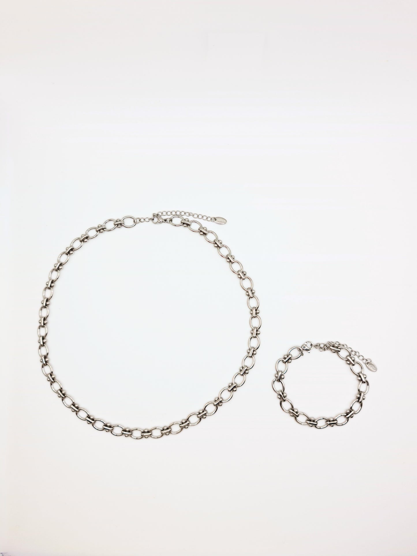 The Seville Silver Finish Tattoo Link Chain Bracelet- Waterproof & Tarnish-Free