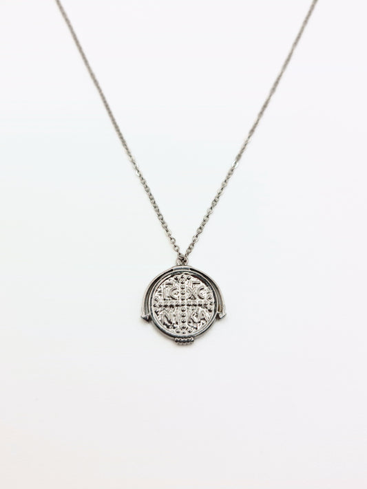 The Azura Silver Plated Coin Pendant Necklace- Waterproof & Tarnish Free