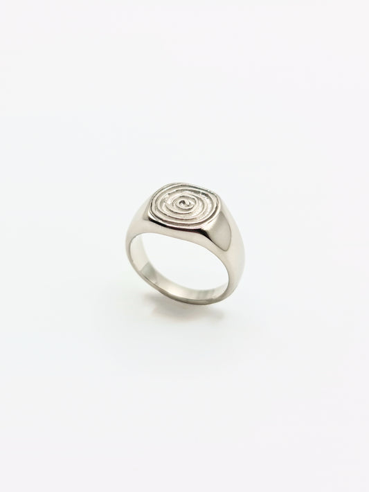 silver-spiral-statement-signet-ring-summer-stainless-steel-tarnish-free-jewellery-waterproof-ember-and-stone-1