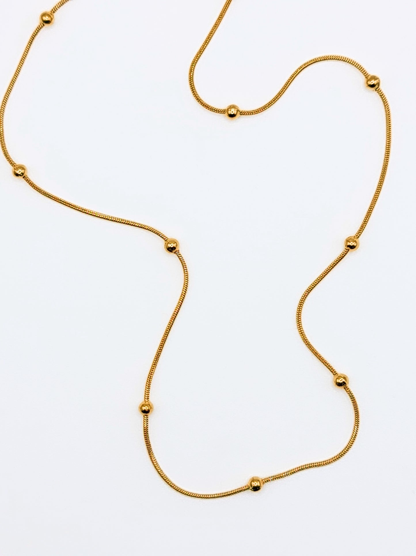 The Orb 18k Gold Plated Stainless Steel Dainty Ball Chain Necklace