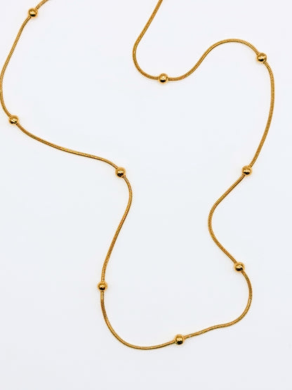 The Orb 18k Gold Plated Stainless Steel Dainty Ball Chain Necklace