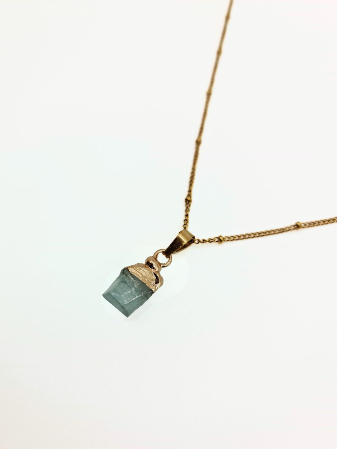 The Talisman Collection March Aquamarine Birthstone 18k Gold Plated Semi Precious Natural Stone Pendant Necklace