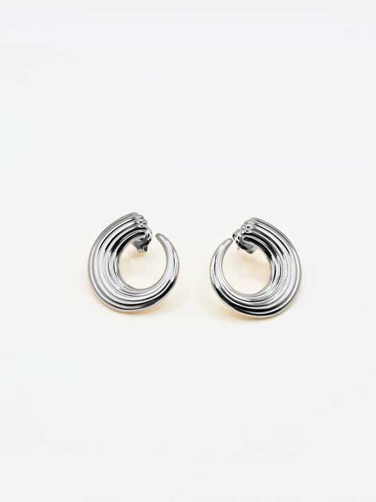 The Seychelles Silver Finish Horn Stud Earrings- Waterproof & Tarnish-Free