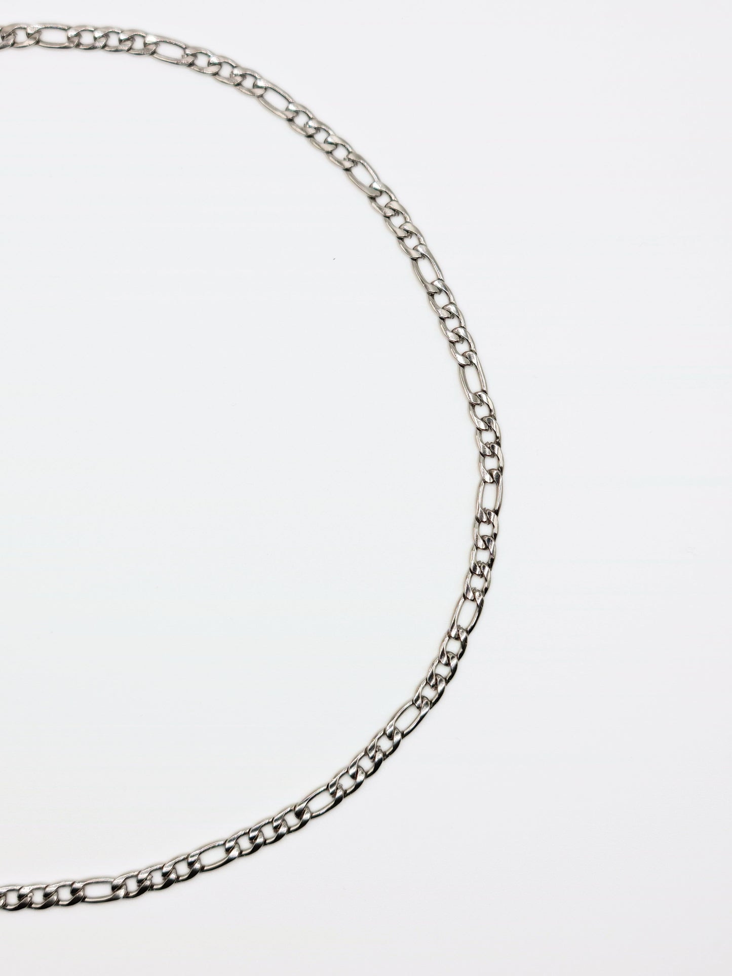 The Felix Set Silver Finish Tarnish-Free Figaro Chain Necklace & Bracelet