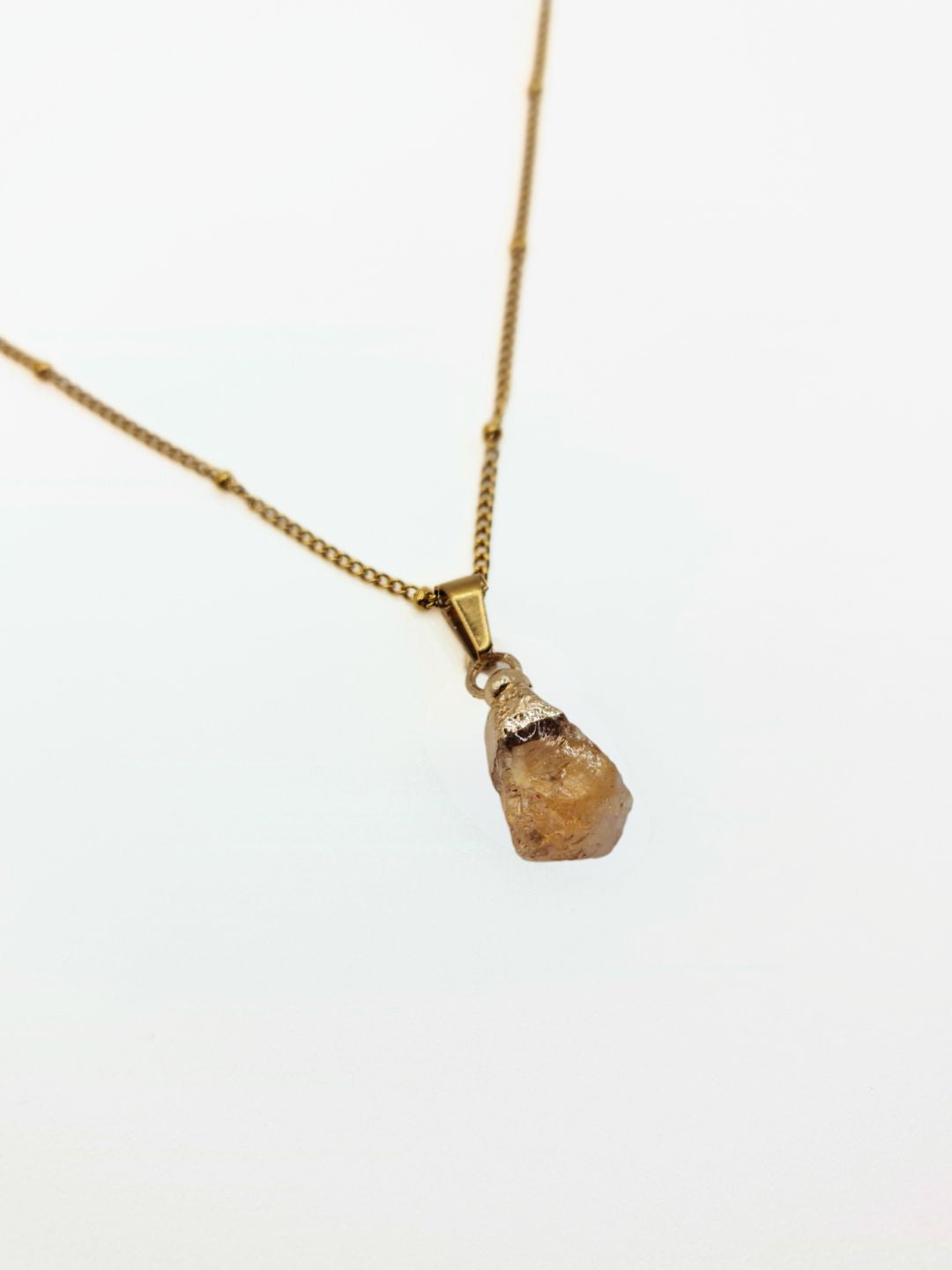 The Talisman Collection November Citrine Birthstone 18k Gold Plated Semi Precious Natural Stone Pendant Necklace