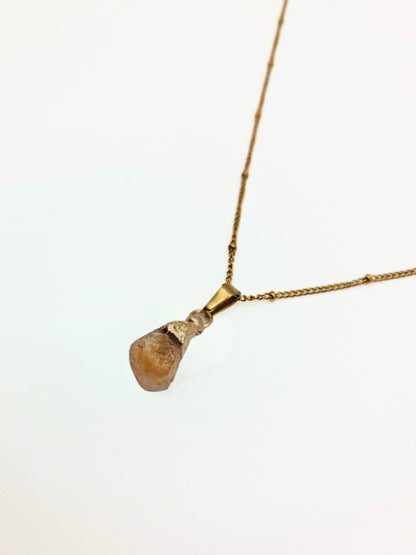 The Talisman Collection November Citrine Birthstone 18k Gold Plated Semi Precious Natural Stone Pendant Necklace