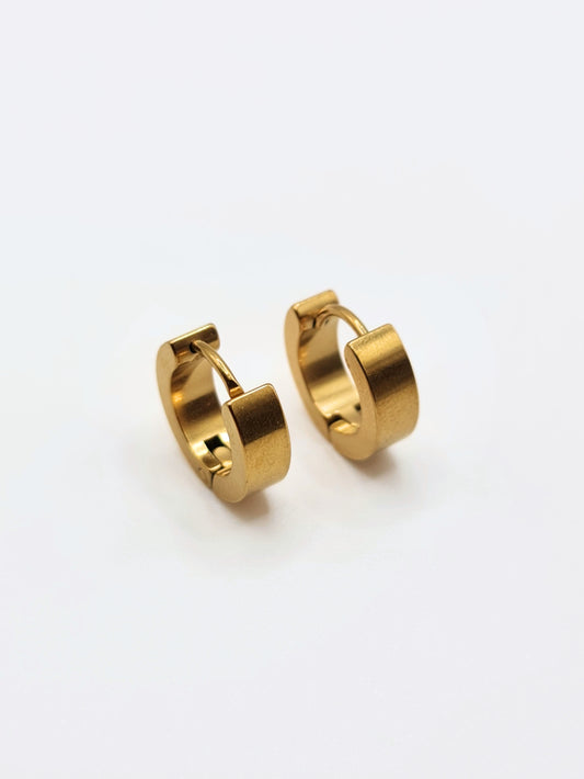 The Maddy 18k Gold Plated Stainless Steel Huggie Mini Hoop Earrings.