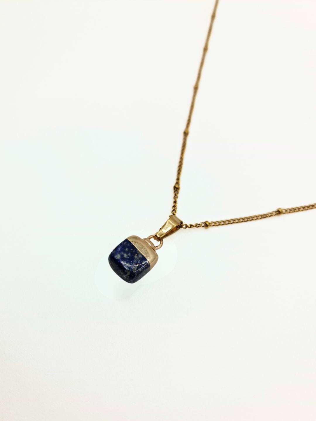 The Talisman Collection September Lapis Lazuli Birthstone 18k Gold Plated Semi Precious Natural Stone Pendant Necklace