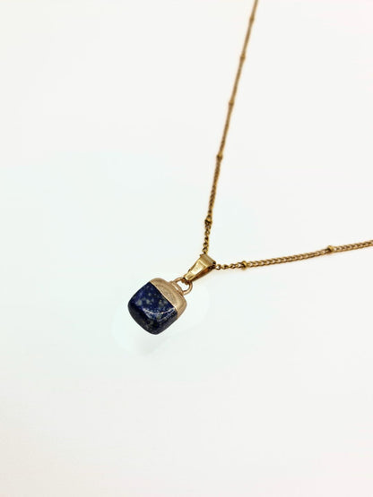The Talisman Collection September Lapis Lazuli Birthstone 18k Gold Plated Semi Precious Natural Stone Pendant Necklace