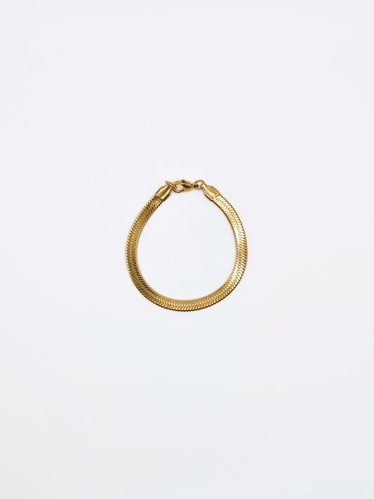 The Mamba 18k Gold Plated Stainless Steel Snake Chain Bracelet.