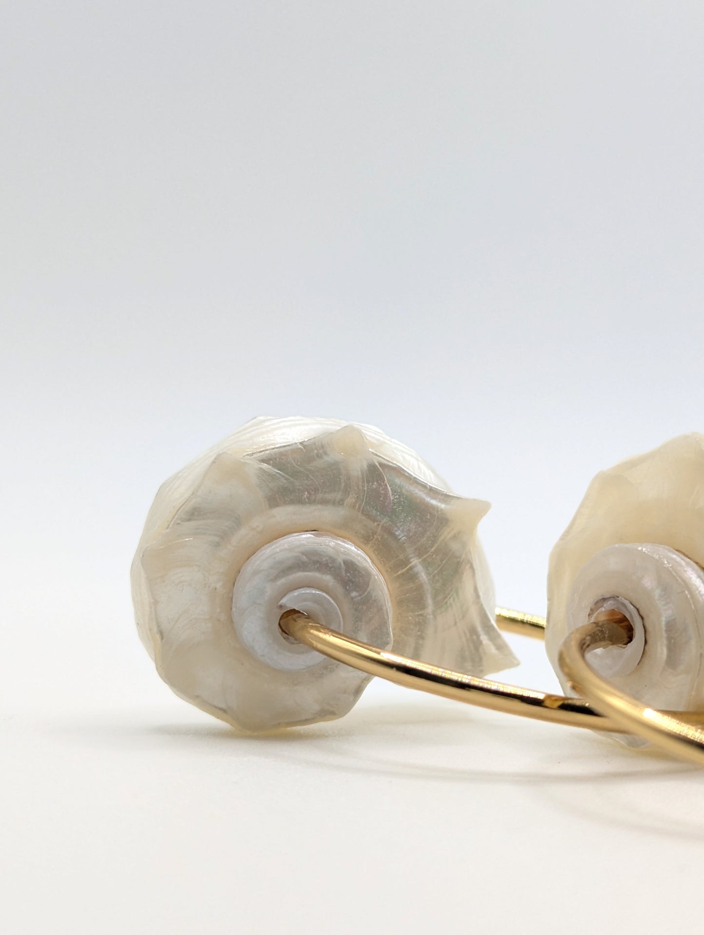 The Cannes Conch Shell 18k Gold Plated Hoop Earrings- Natural & Waterproof