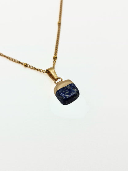 The Talisman Collection September Lapis Lazuli Birthstone 18k Gold Plated Semi Precious Natural Stone Pendant Necklace