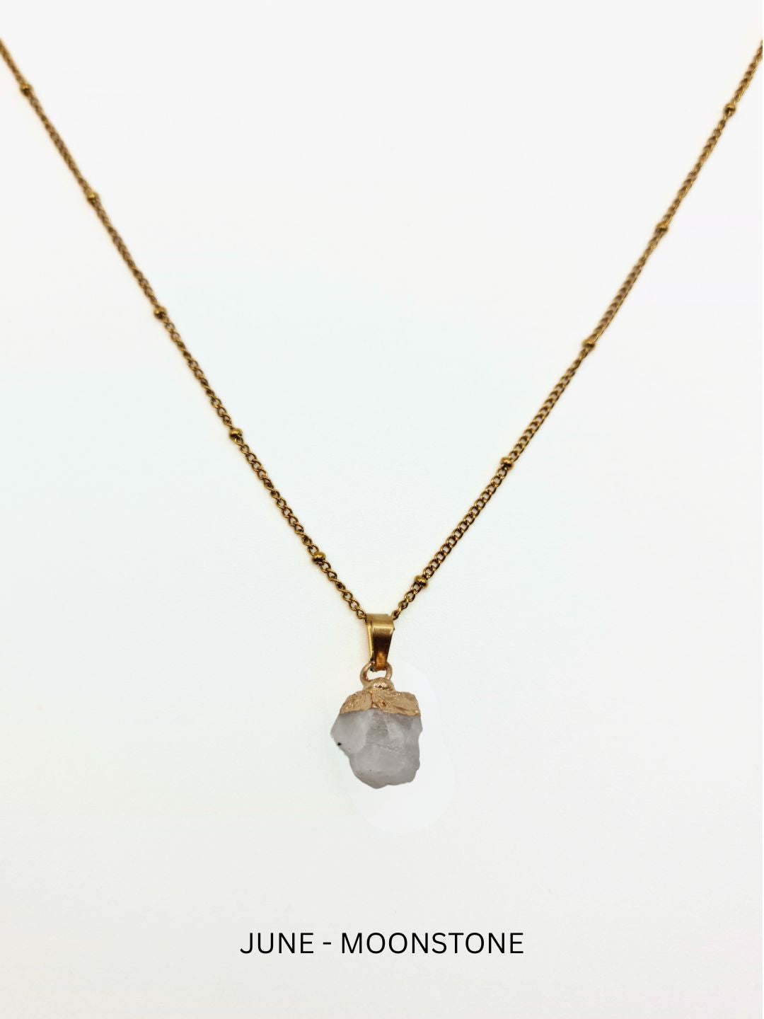 The Talisman Collection June Moonstone Birthstone 18k Gold Plated Semi Precious Natural Stone Pendant Necklace