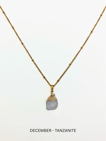 The Talisman Collection December Tanzanite Birthstone 18k Gold Plated Semi Precious Natural Stone Pendant Necklace