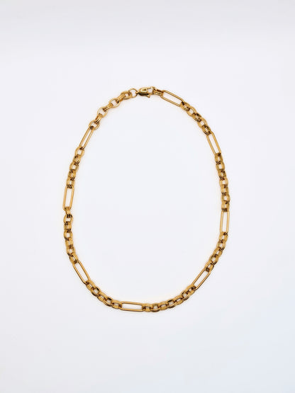 The Alexander 18k Gold Plated Stainless Medium Mixed Link Chain Necklace.