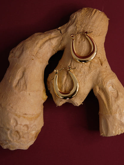 The Duke 18k Gold Plated Stainless Steel Oval Hoop Earrings.