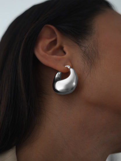 The Mother Silver Finish Tarnish-Free Statement Hoop Earrings