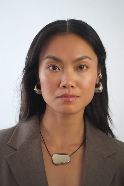 The Hepworth Silver Finish Tarnish-Free Metal Plate Rope Tie Necklace